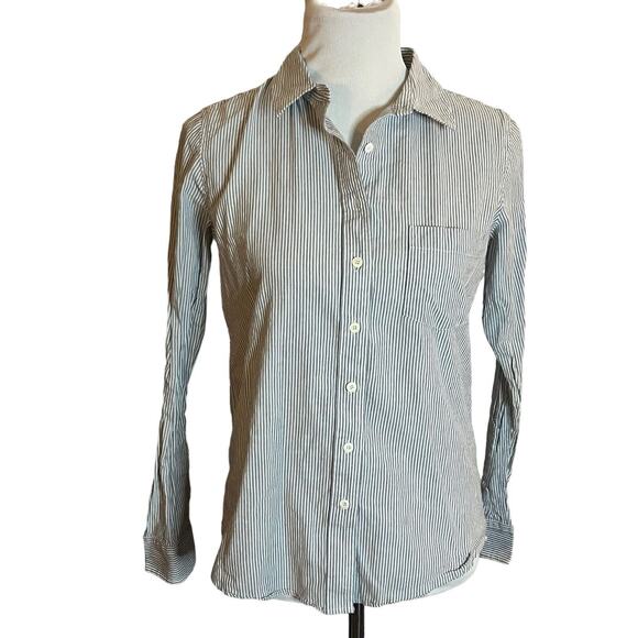Thom Kelly Brynn Shirt •Women S• Striped Button Down Cotton Oxford - Picture 8 of 12